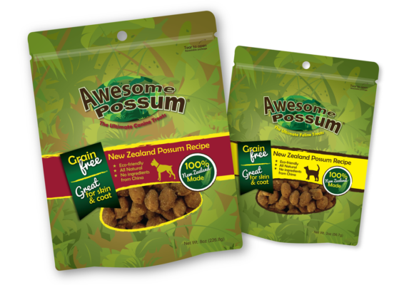 old Awesome Possum packaging brushtail meat treats for dogs
